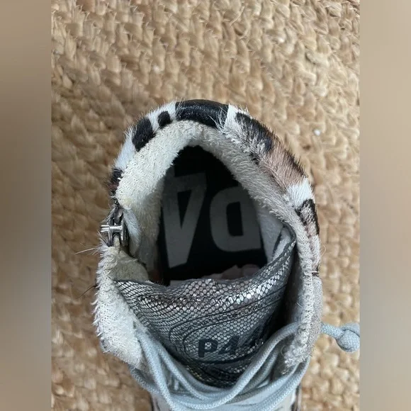 P448 You Can Surf Later Calf Hair Leopard Print Suede High Top Sneakers Size 39 - Picture 7 of 10